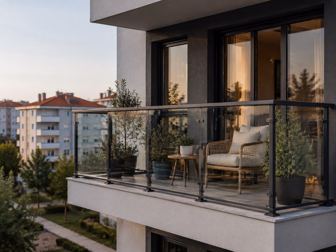 Cam ve alüminyum balkon korkuluğu uygulaması